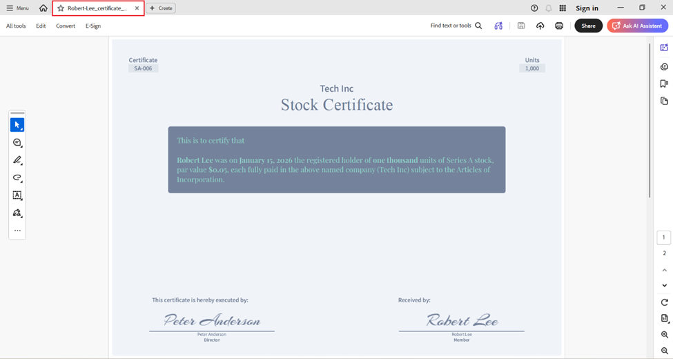 open the downloaded certificate