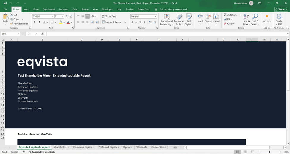 open the report in Excel format
