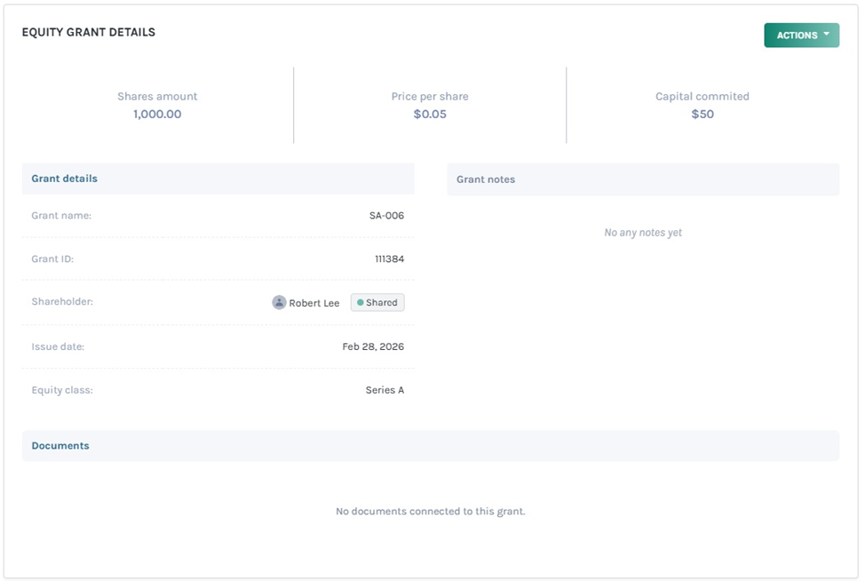equity grant details 