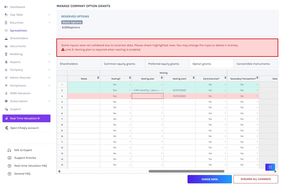 validation message will appear