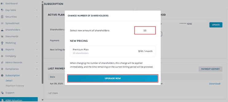 New Amount of Shareholders