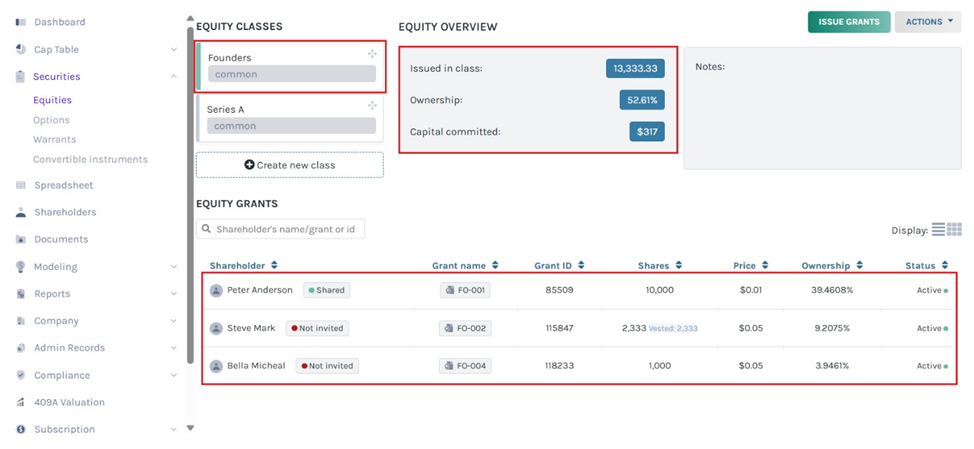 equity grants 