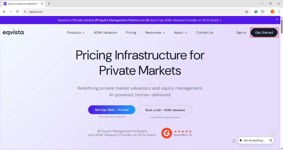 get started with Eqvista 