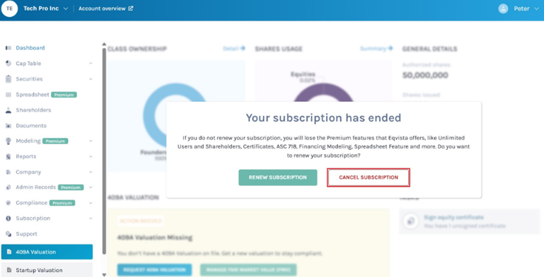 cancel subscription