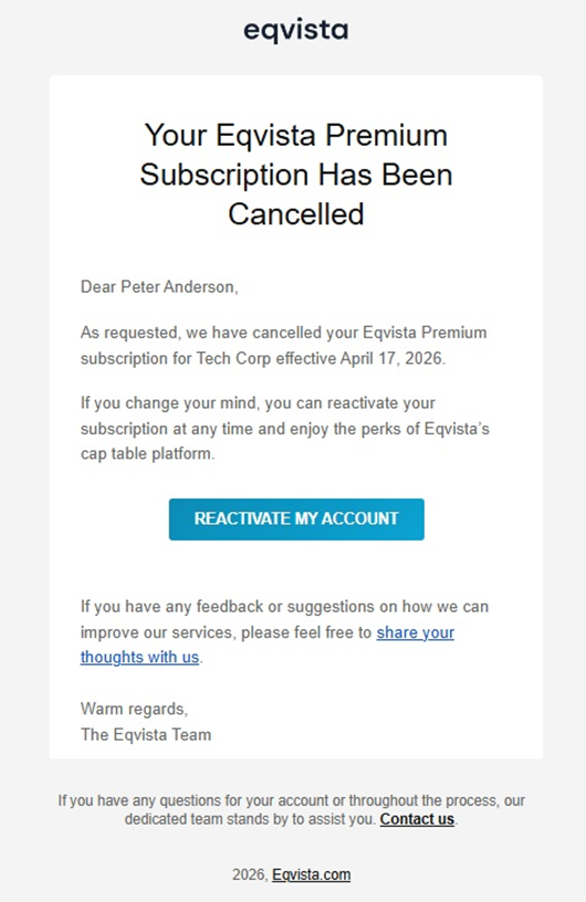 premium subscription has been canceled