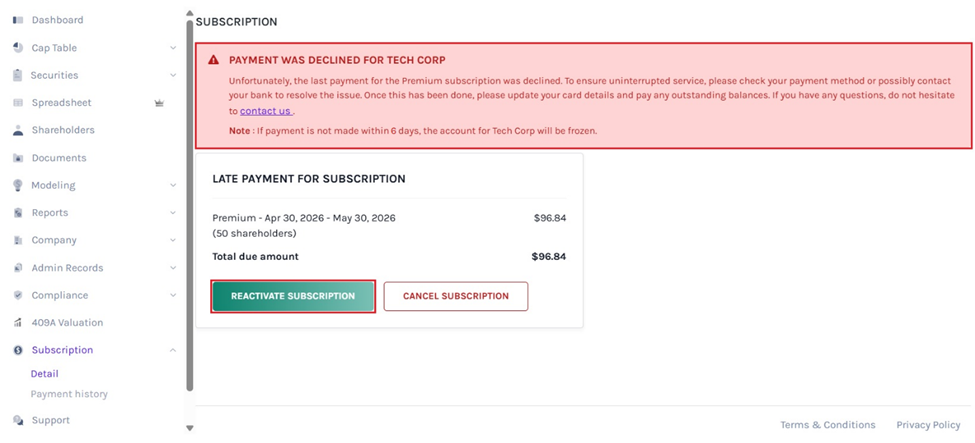 late payment notification