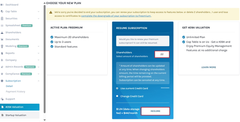 choose new plan