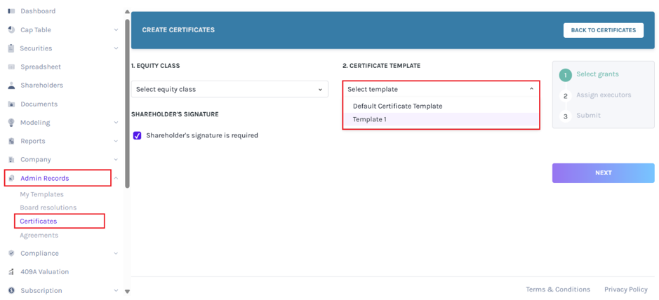 Create Certificate