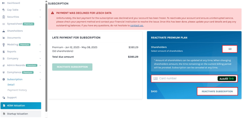 cancel subscription