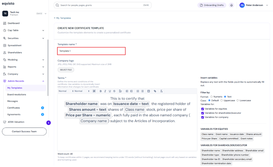 create a personalized certificate