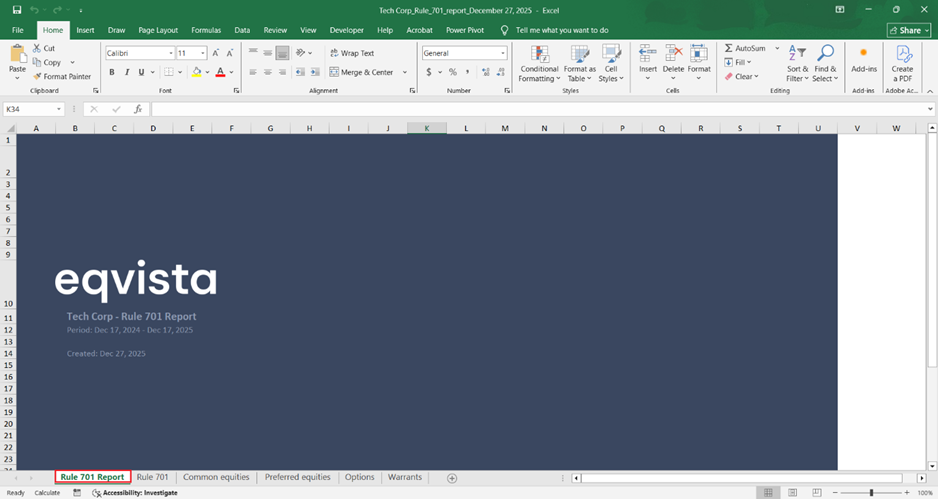 open the downloaded report