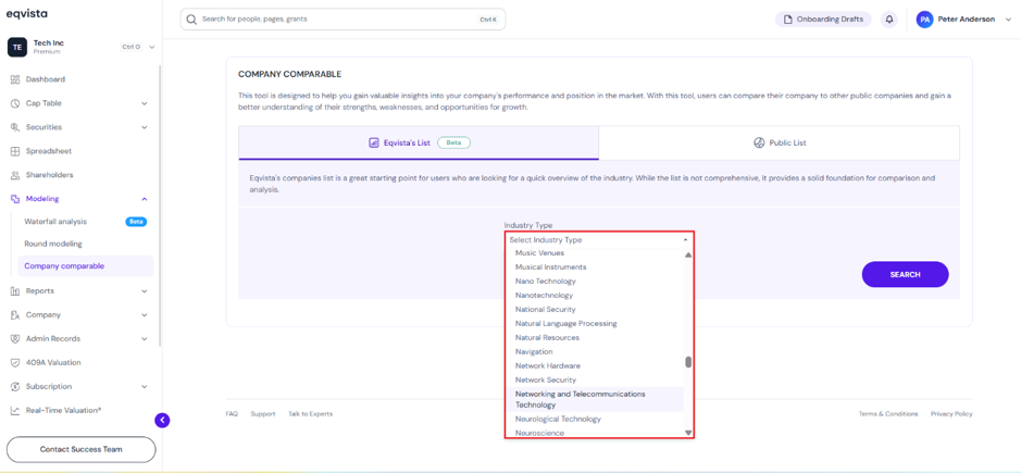 select the industry type