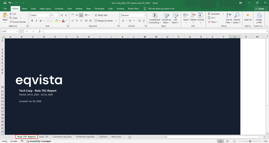 open the downloaded report