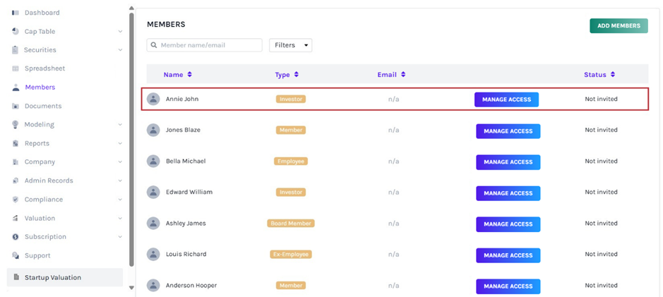 member profile is added to the company account