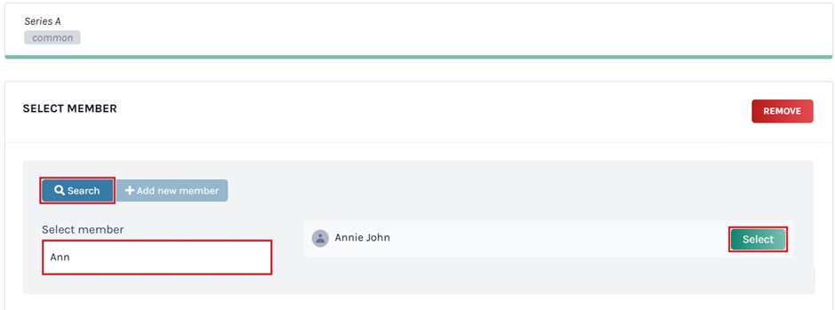 search and select member 