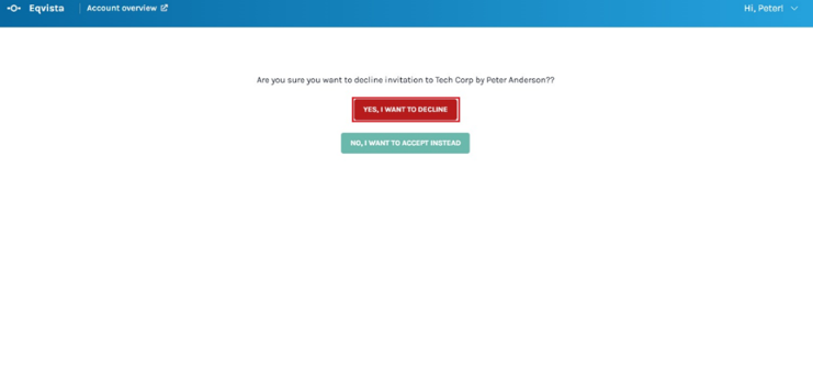 Yes, I want to Decline