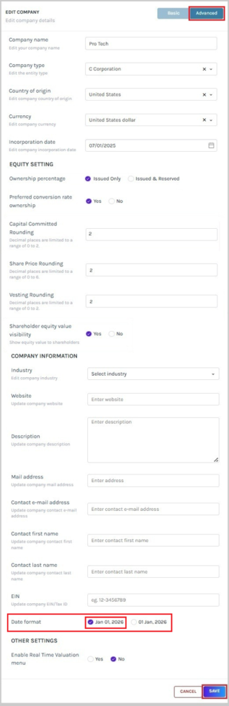 advanced settings