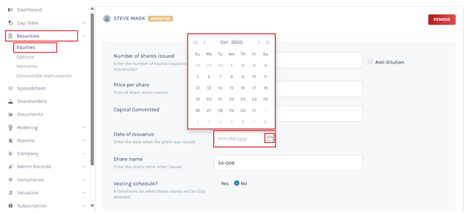 display the date in the selected format