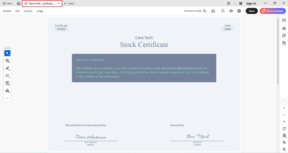 open the downloaded certificate