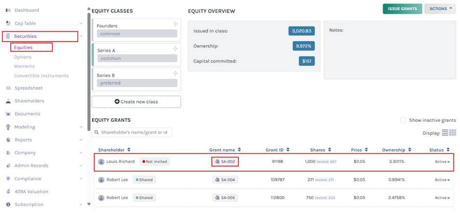 view the rounding of vesting