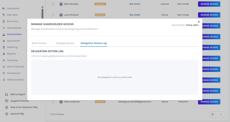 Delegate Access Log