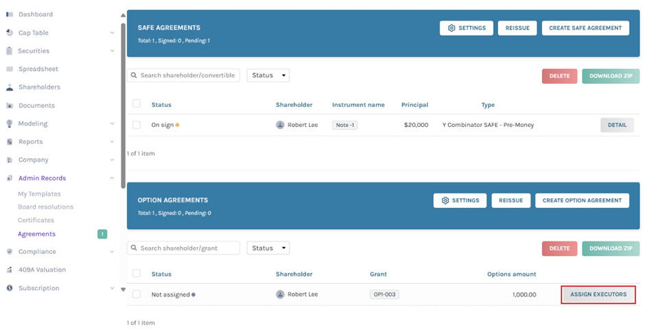 Assign Executors