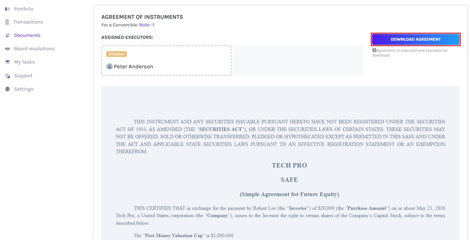 Download Agreement