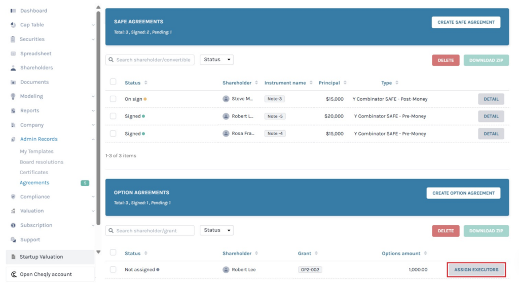 Assign Executors