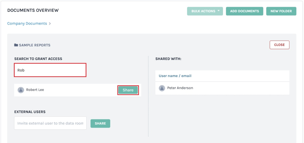 search to grant access