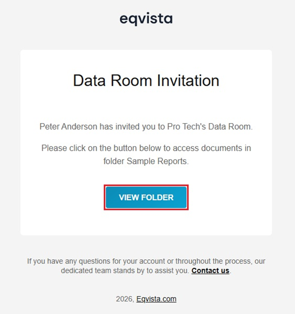 sample of the email that appears to the shareholder.