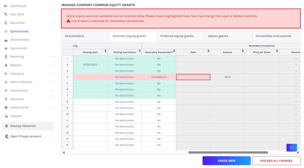 validation message will appear