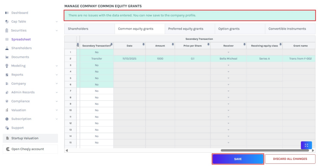 data validation message