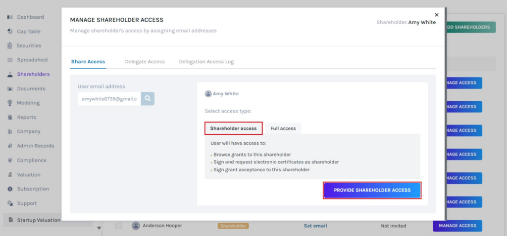 Provide shareholder access