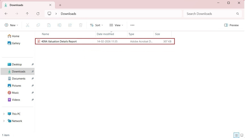 report will be downloaded 