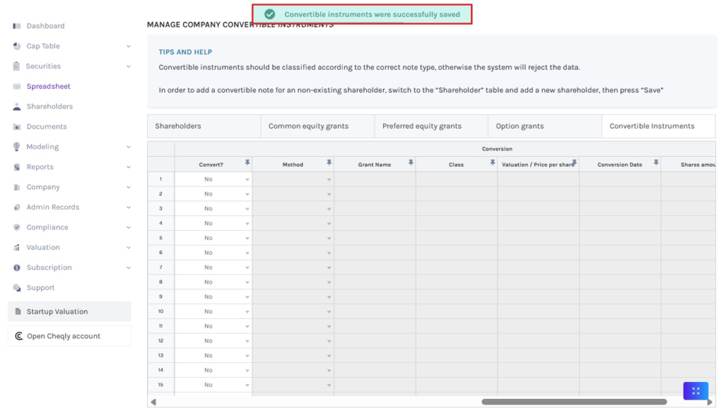 Convertible Instruments