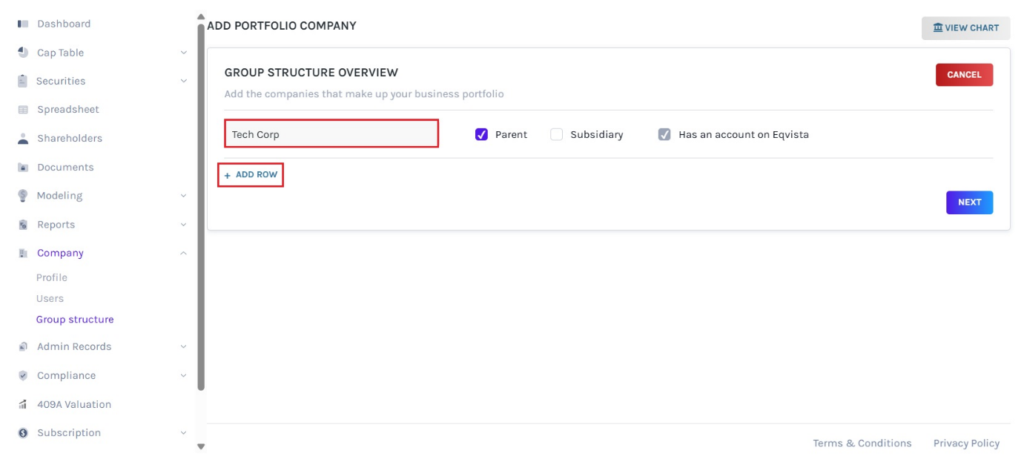 add portfolio company 
