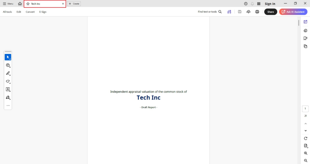 Double-click the PDF to open the downloaded report
