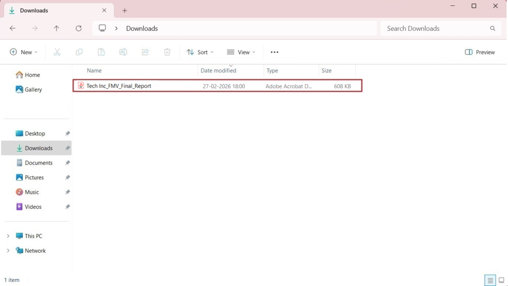 report gets downloaded 