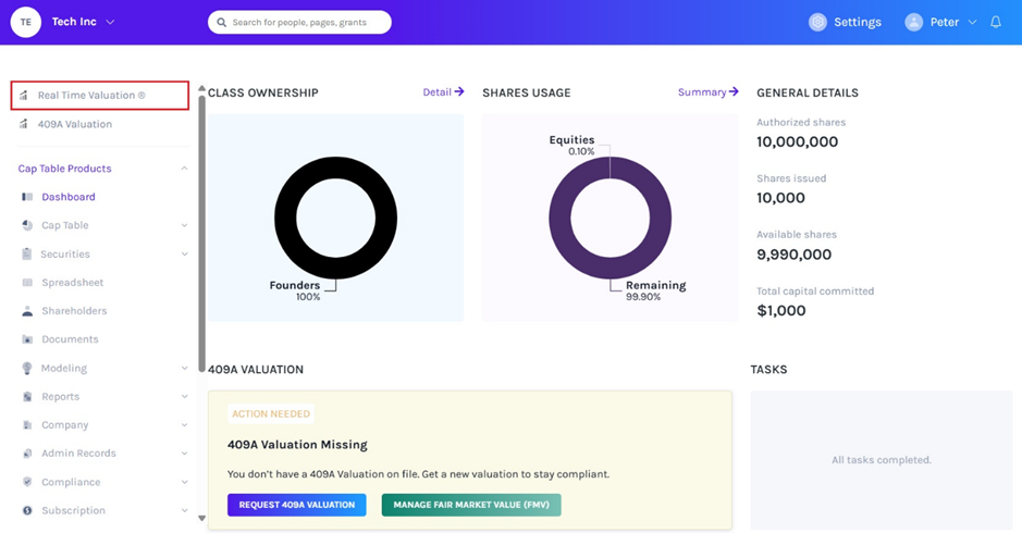 Real Time Valuation