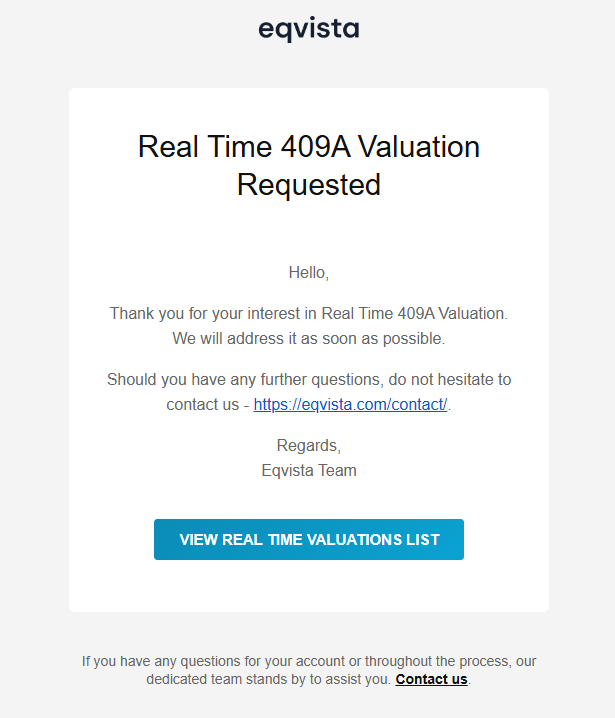 receive an email confirming 