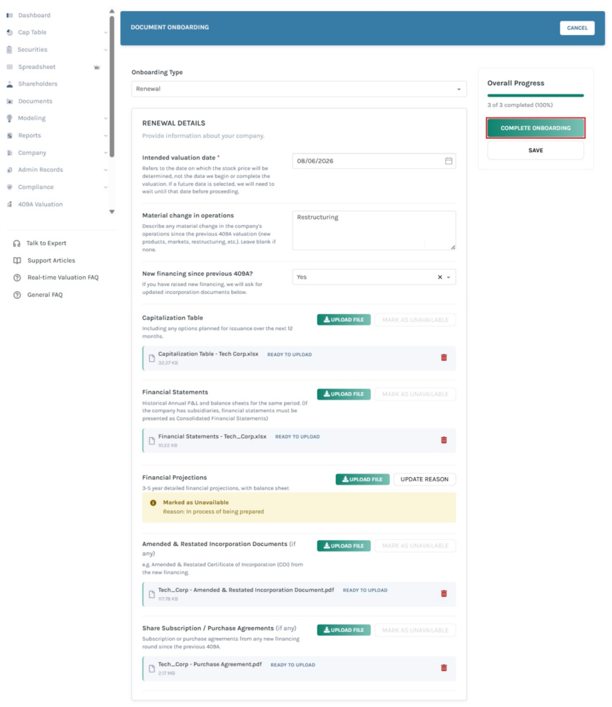 Complete Onboarding