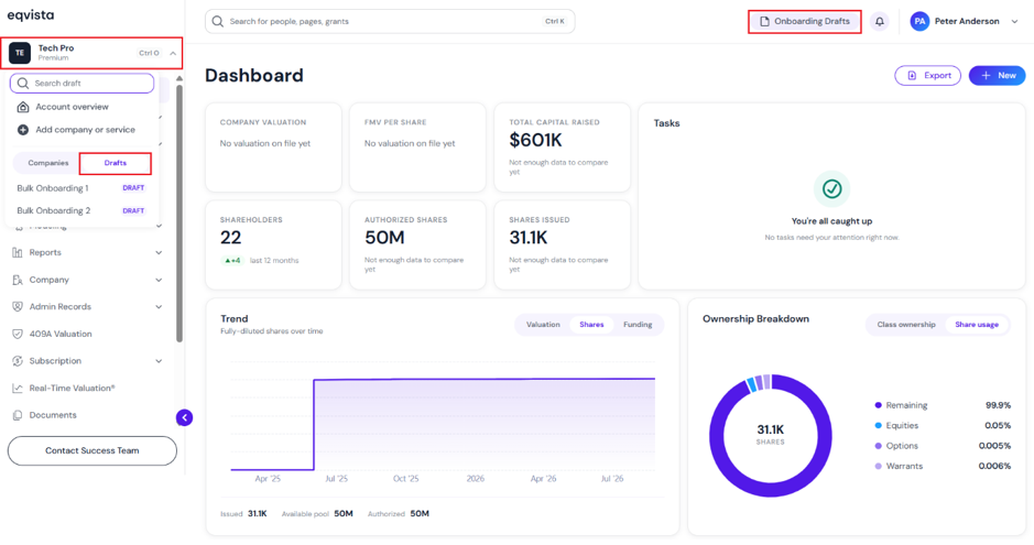 Onboarding Drafts