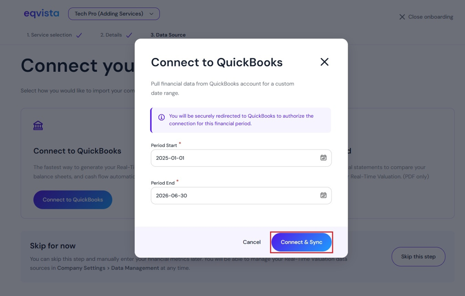 Connect QuickBooks