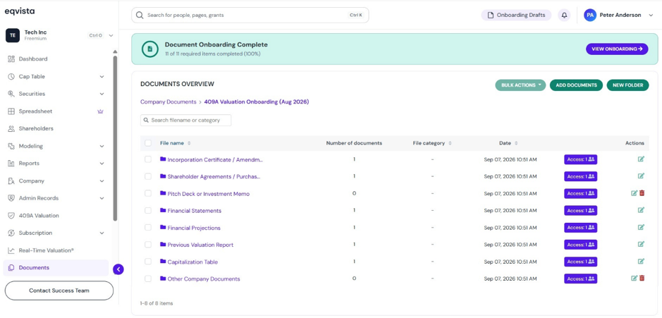 409A Valuation Onboarding