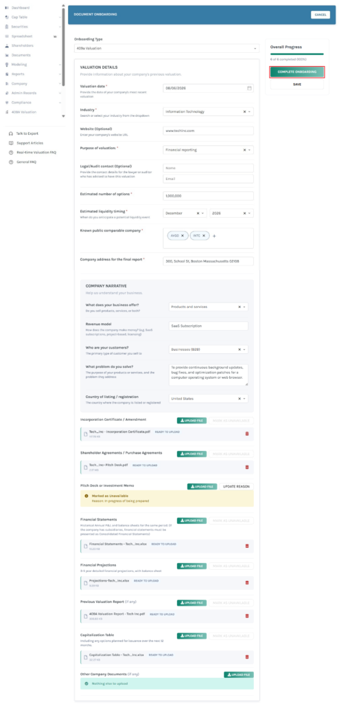 Complete Onboarding