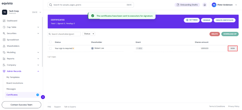 new certificate will be created