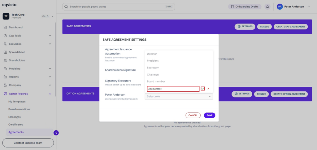 signatory executors 