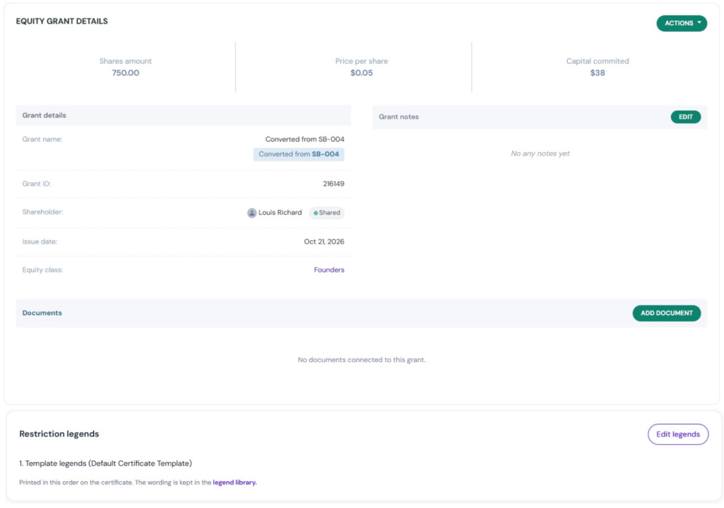 grant details