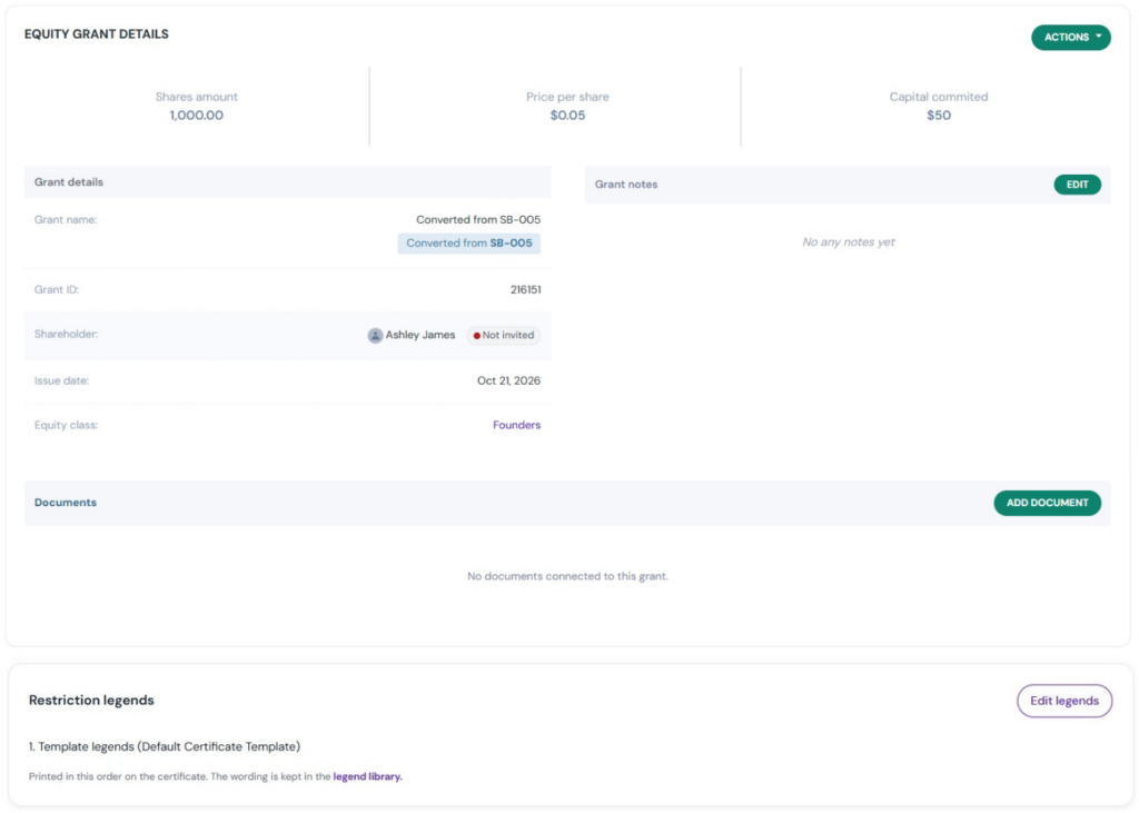 grant details