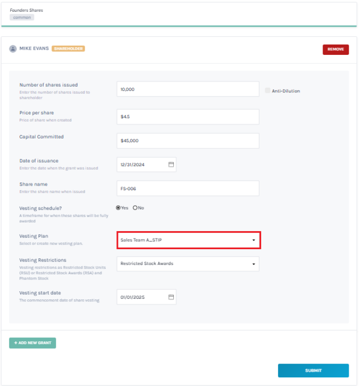 founder shares